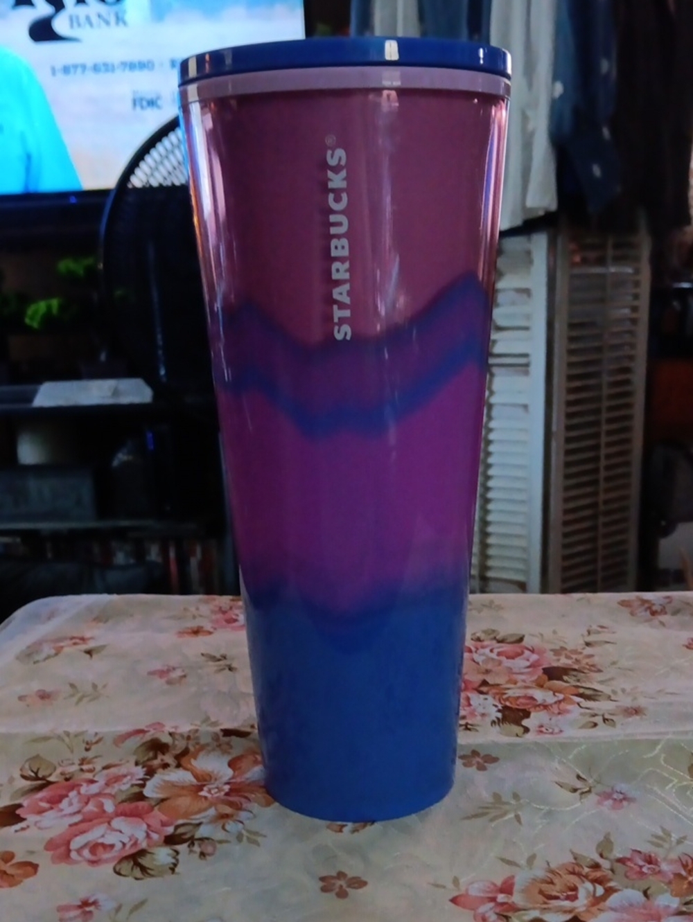 Starbucks Purple and Blue Gradient Travel Tumbler